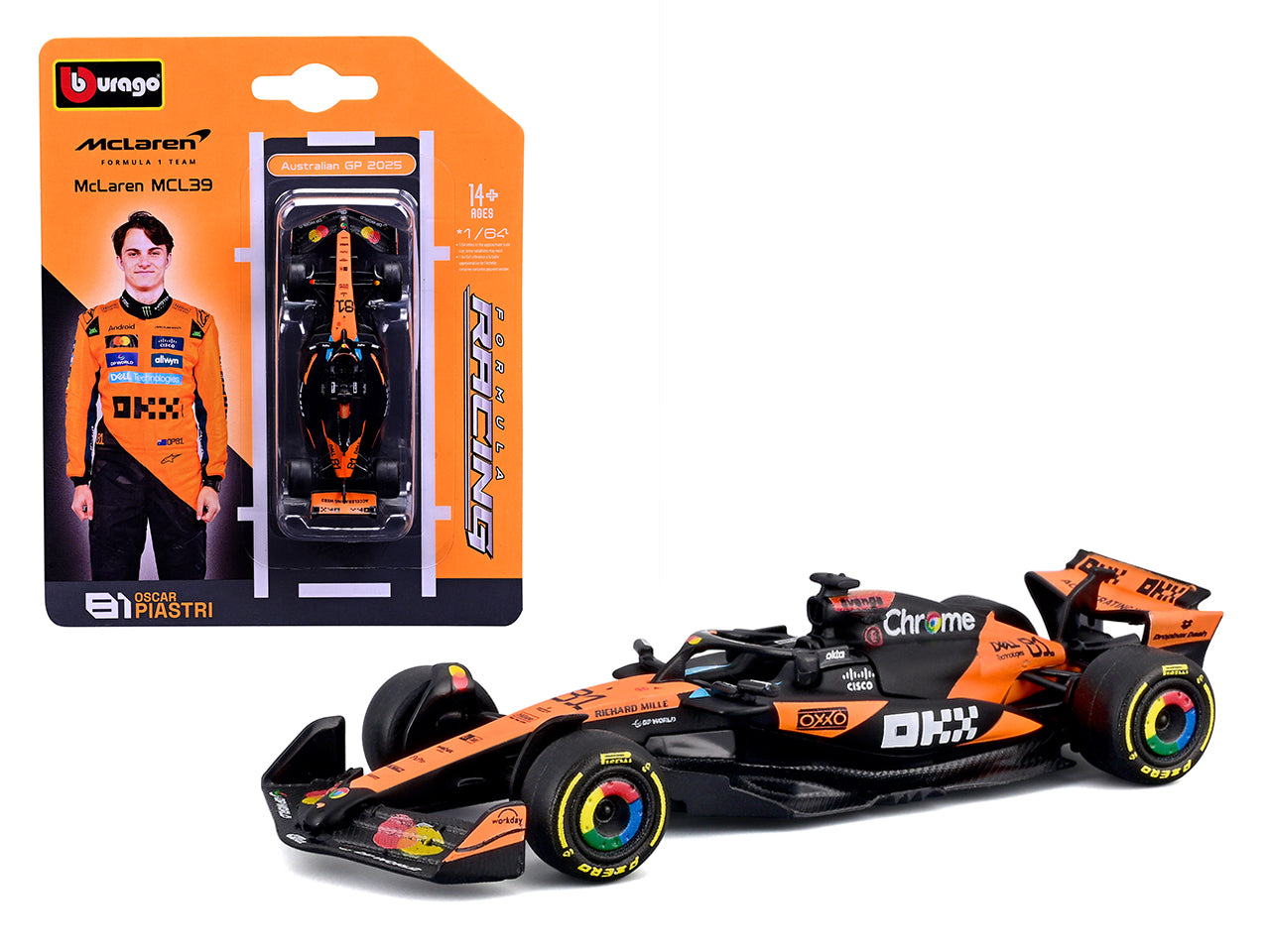 Auto F1 Ferrari MCL 39 Mclaren 2025 Oscar Piastri scala 1:64