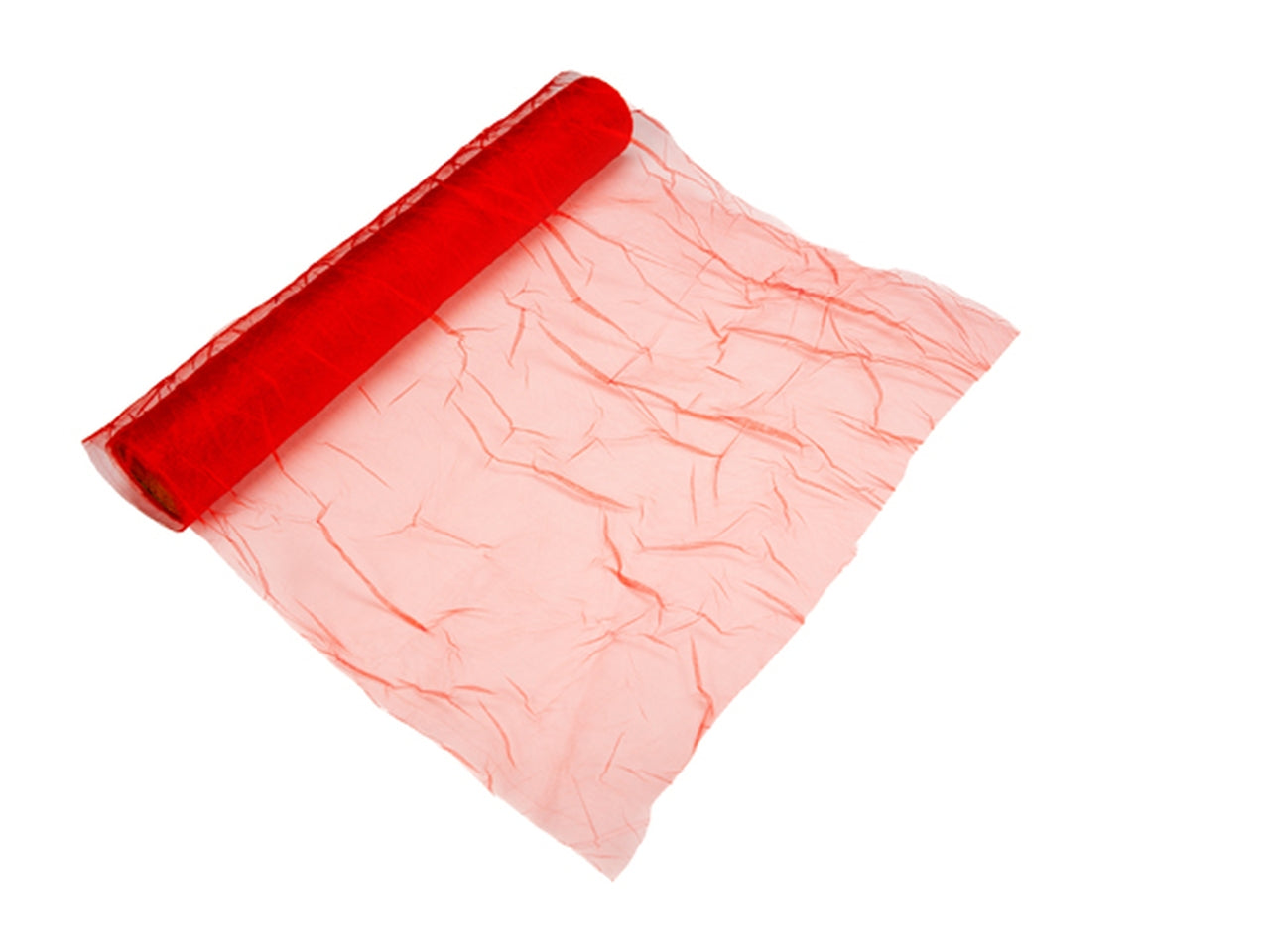 Runner in organza crushed 30cmx5mt rosso
