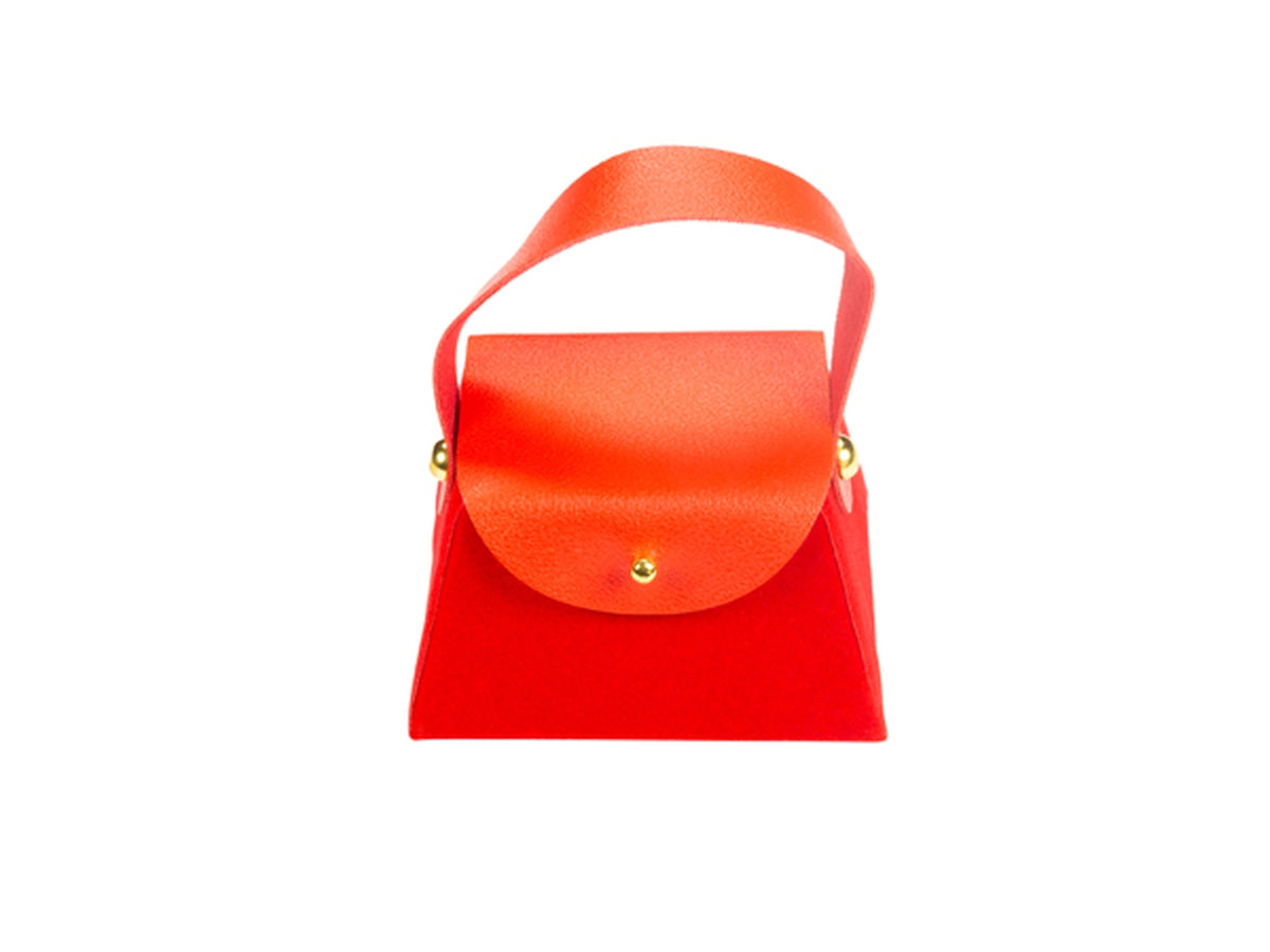 Borsetta con manico in ecopelle rosso