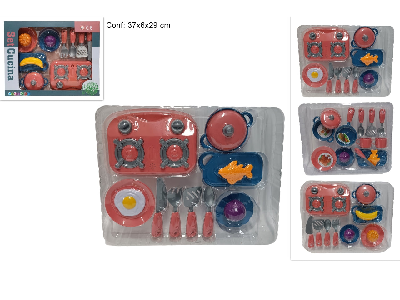 Set cucina in 3 assortimenti