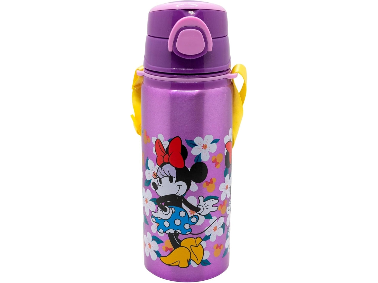 Minnie borraccia in alluminio pop up con cannuccia e tracolla 730ml