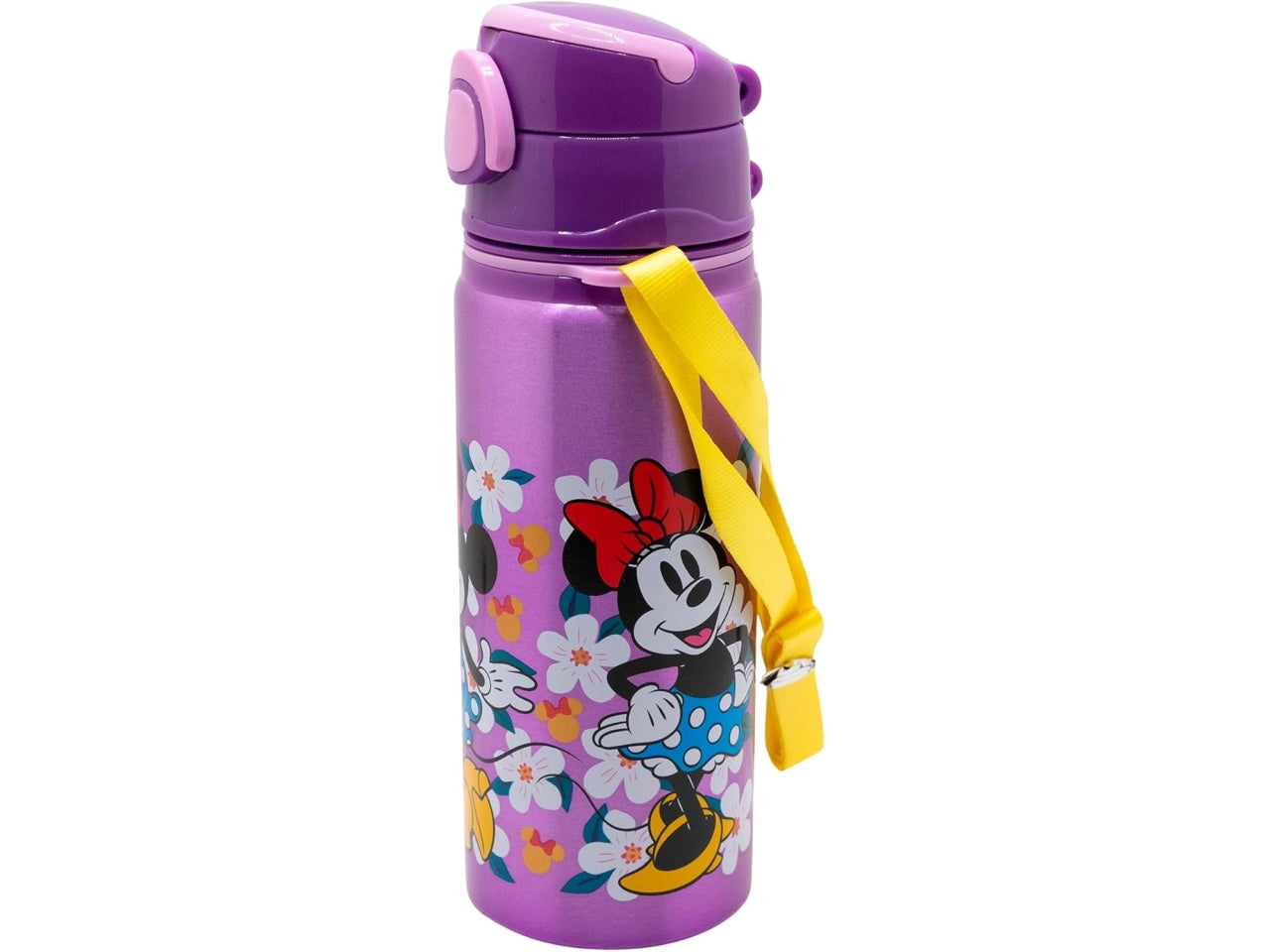 Minnie borraccia in alluminio pop up con cannuccia e tracolla 730ml