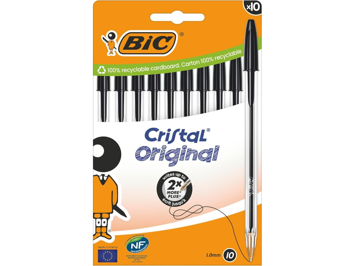 Penna cristal med in box da 10 pezzi nera