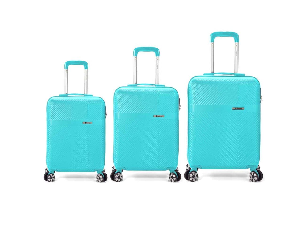 Trolley set da 3 pezzi in abs con 4 ruote doppie