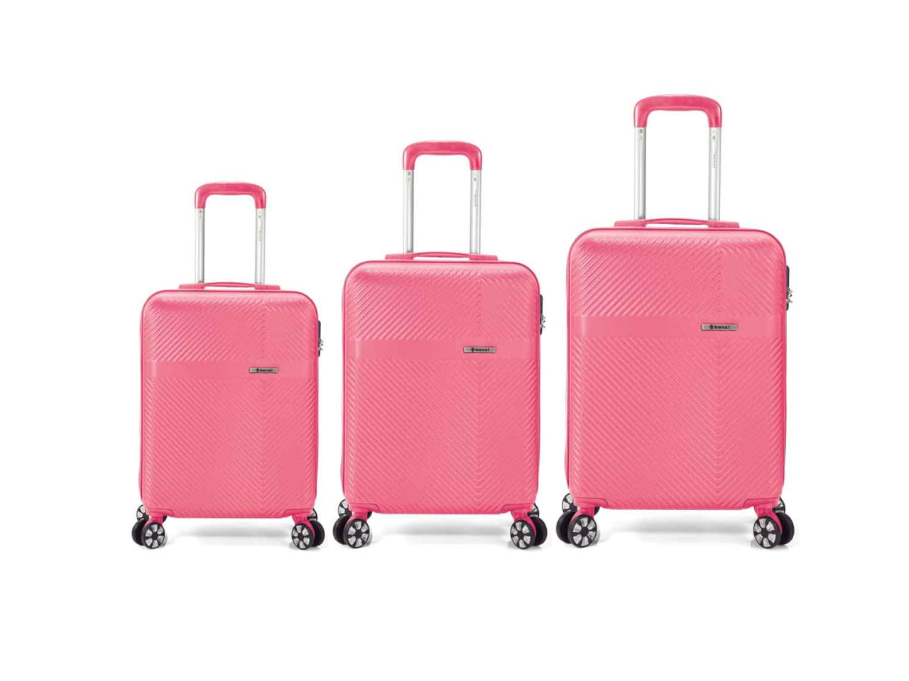 Trolley set da 3 pezzi in abs con 4 ruote doppie