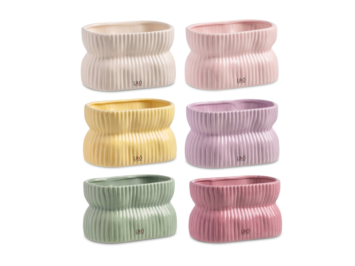 Linfa cachepot d.17,5x11,6xh.10,2cm in 6 assortimenti