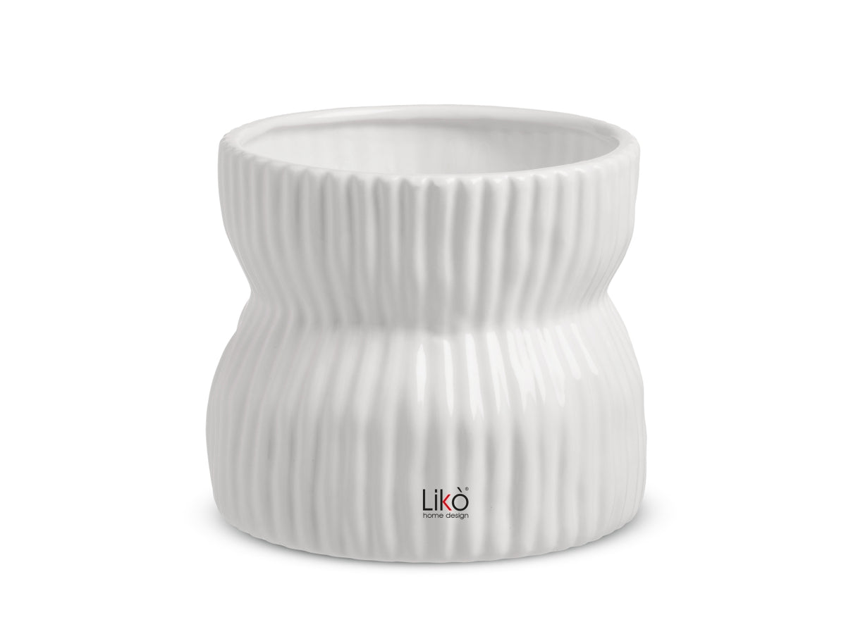 Linfa cachepot d.14,5xh.12.5cm bianco