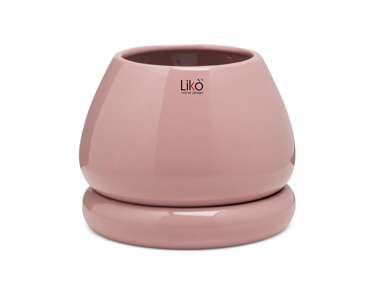 Niko Vaso d.15xh.16cm con plate mauve