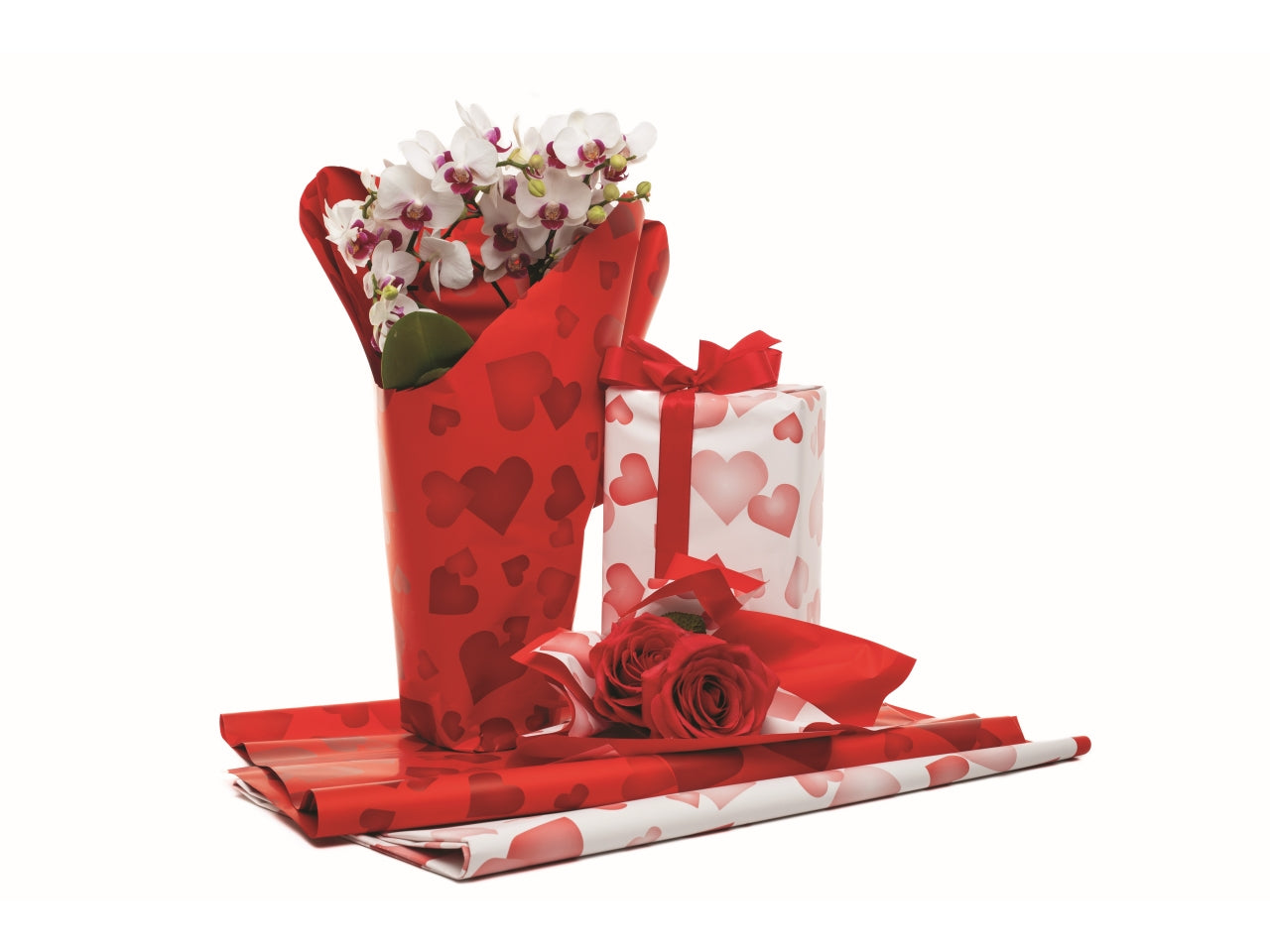 Bobina babe double face 1x25mt cuori con fondo bianco