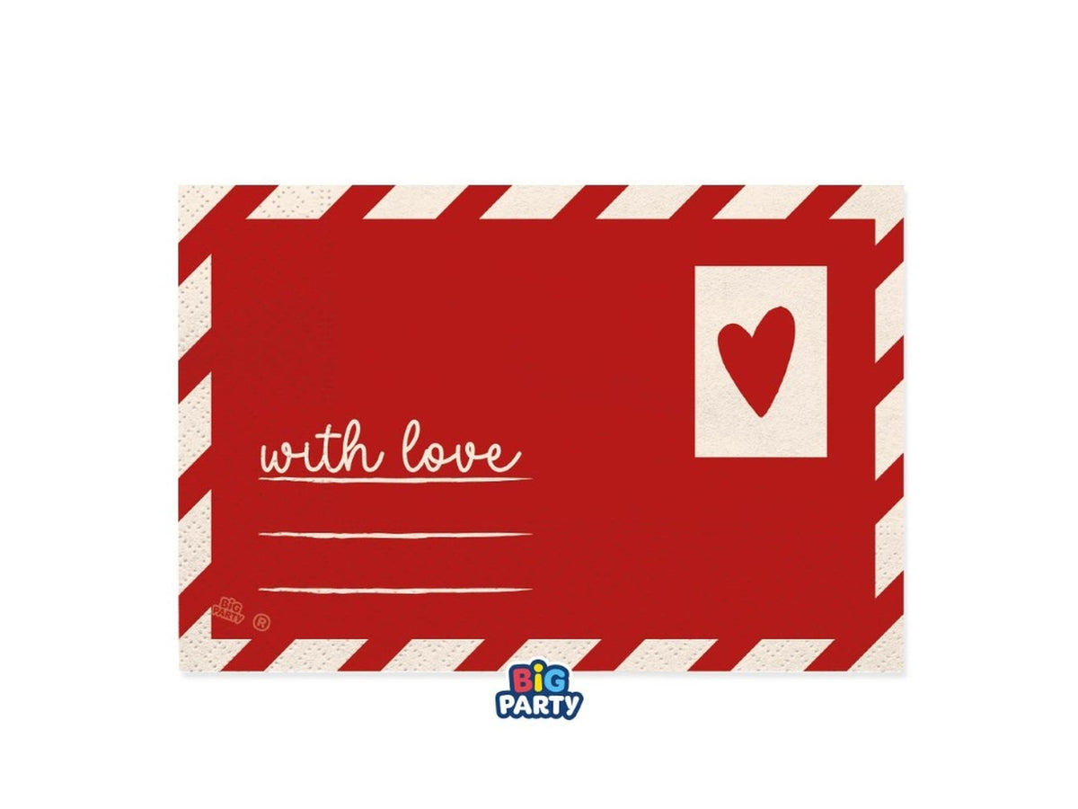 Tovaglioli With Love 33x33cm set da 16 tovaglioli