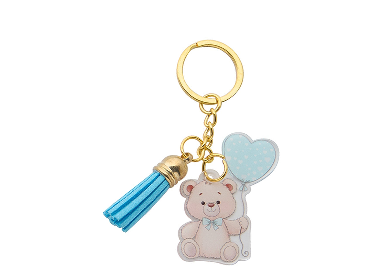 Portachiavi orso con cuore 5cm boy