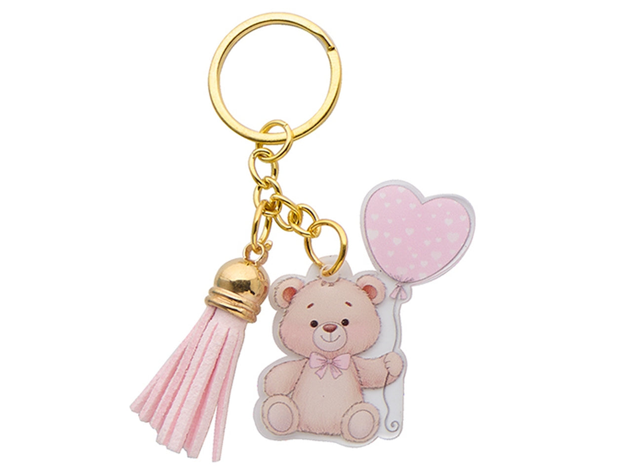 Portachiavi orso con cuore 5cm girl