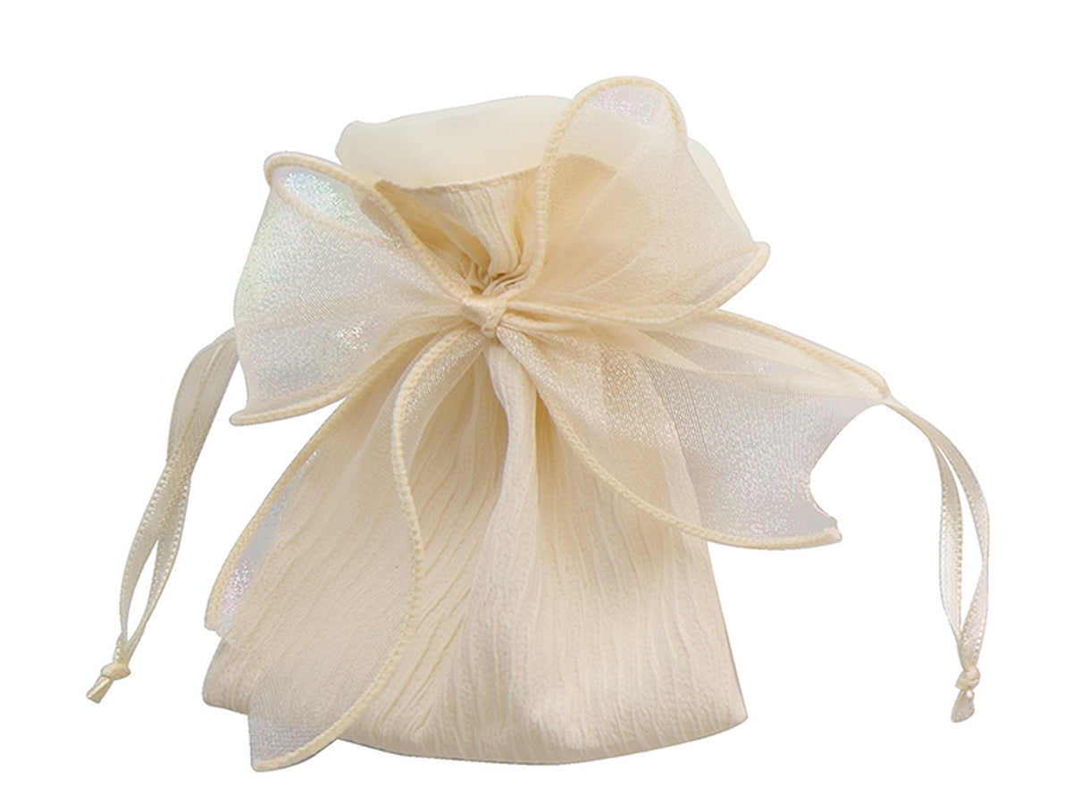 Sacchetto 9x12cm con fiocco ecrù