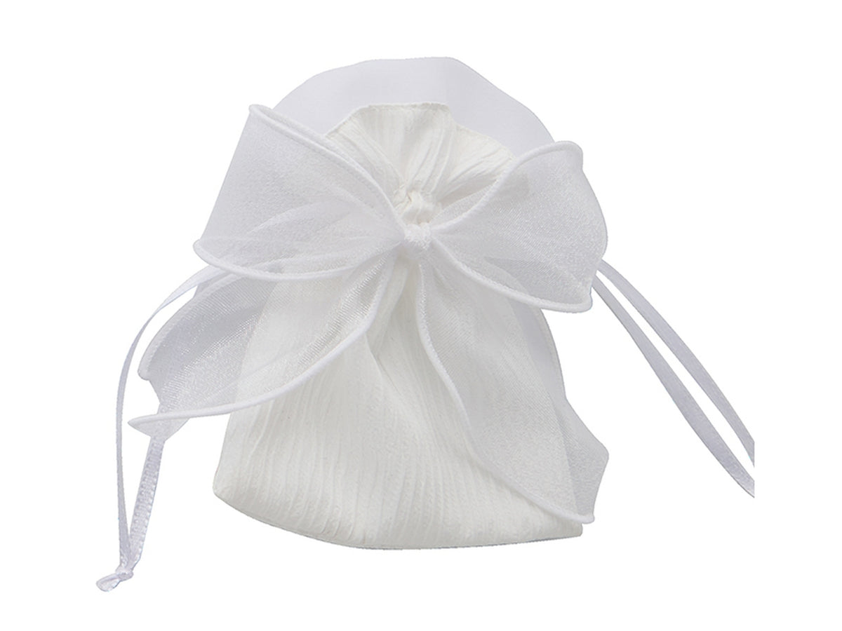 Sacchetto 9x12cm con fiocco bianco