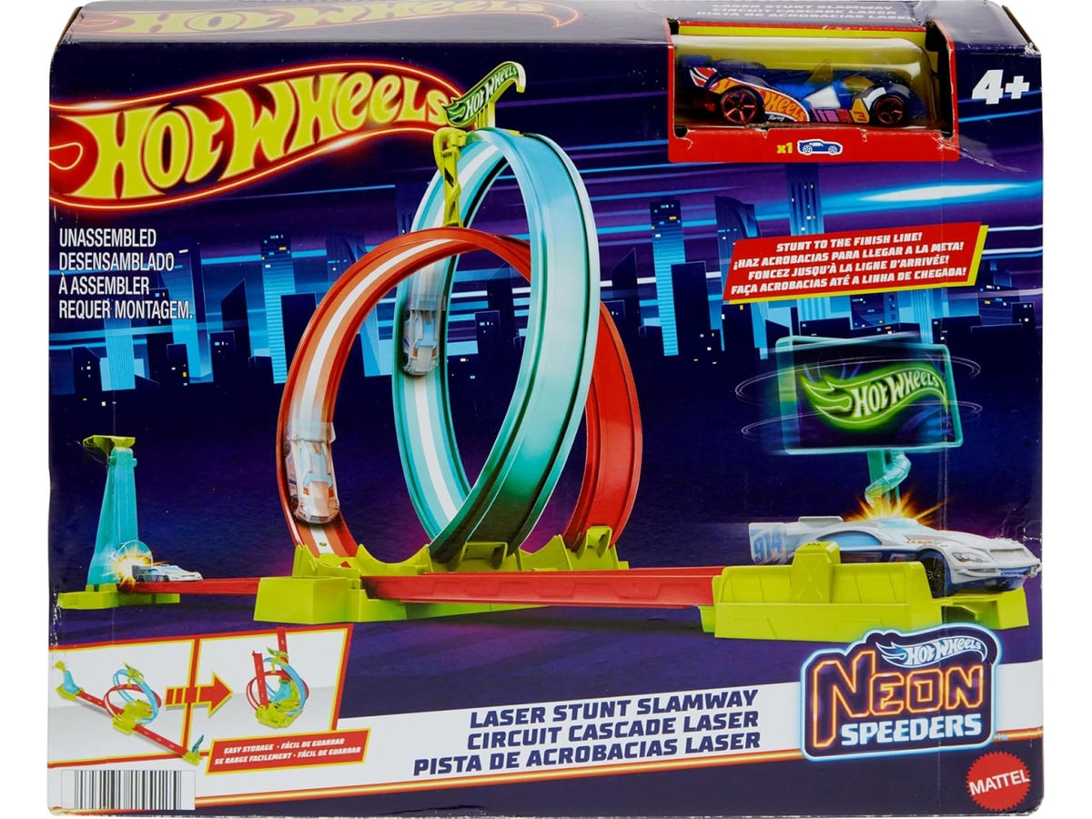 Hot wheels neon speeders laser stunt track