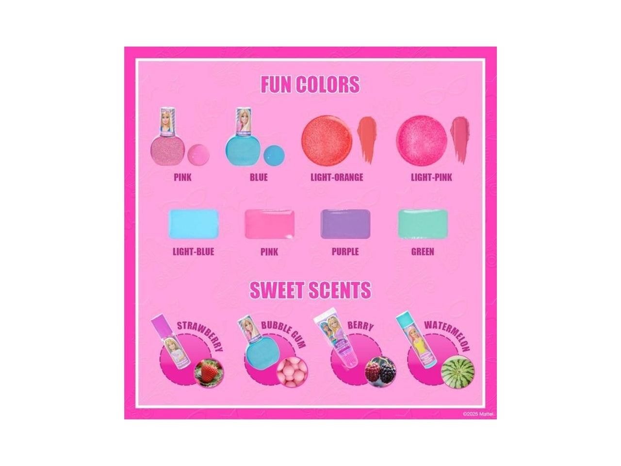 Barbie lip balm with train case 4 pz.