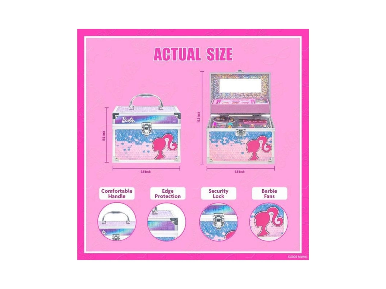 Barbie lip balm with train case 4 pz.