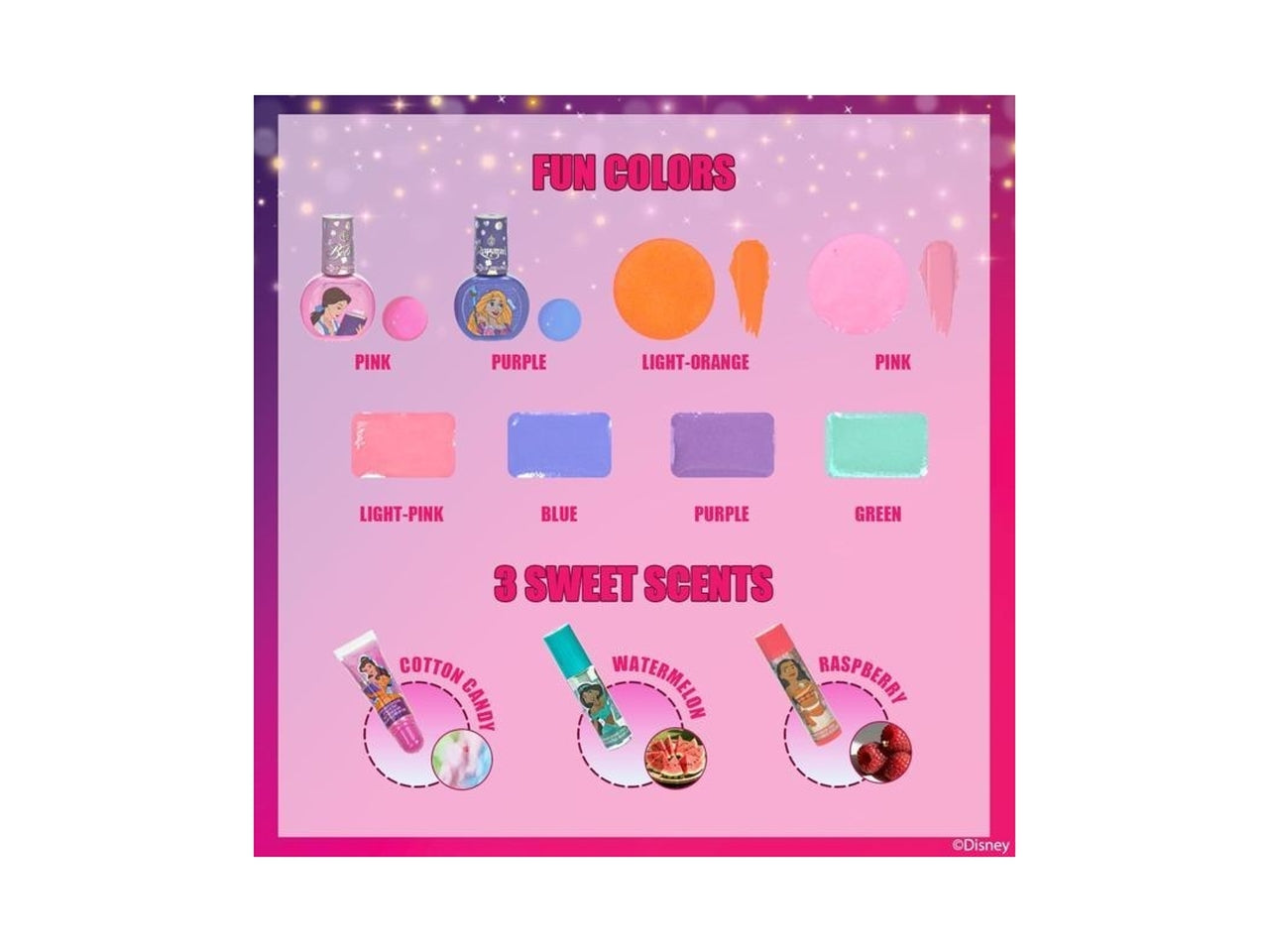 Princess lip balm with train case 4 pz.