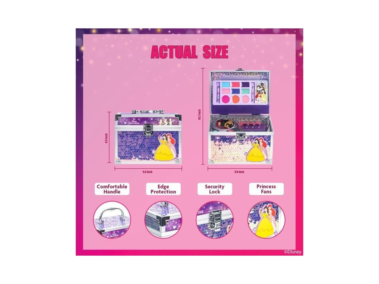 Princess lip balm with train case 4 pz.