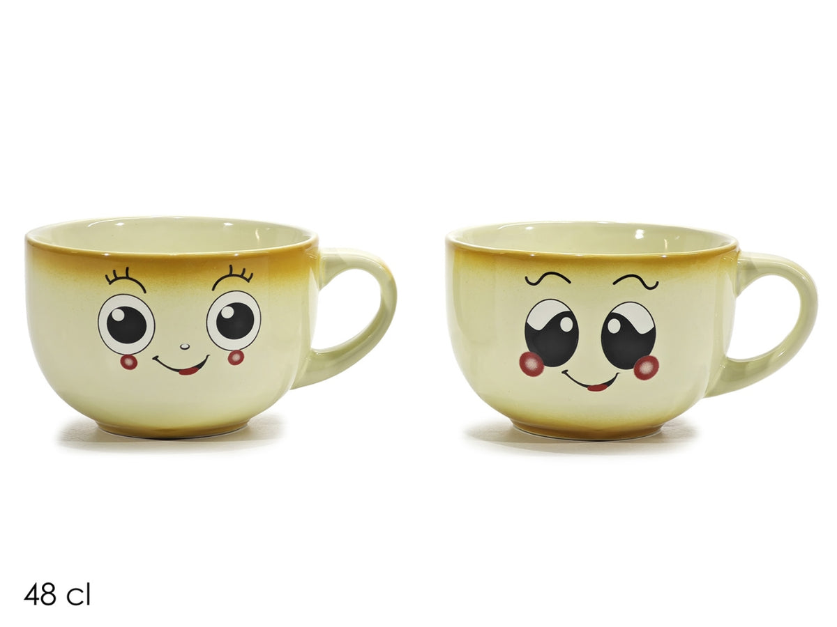 Tazza mug viso Reactive 48cl, 2 assortimenti