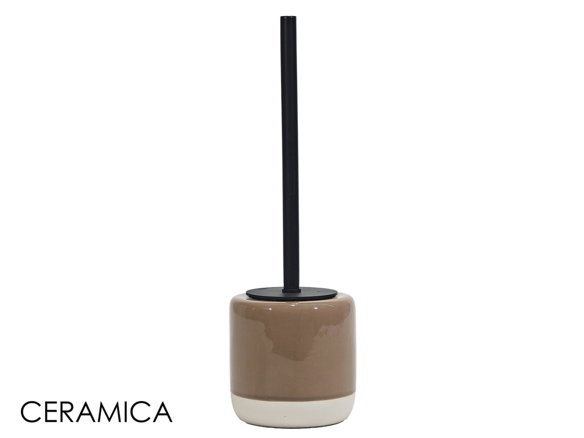Portascopino in ceramica d.10xh38cm tortora