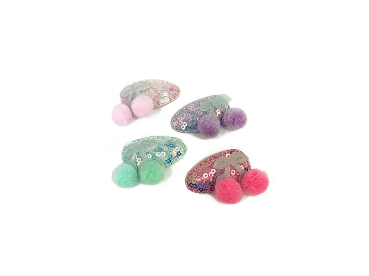 Clic clac paillettes con fiocco pon pon