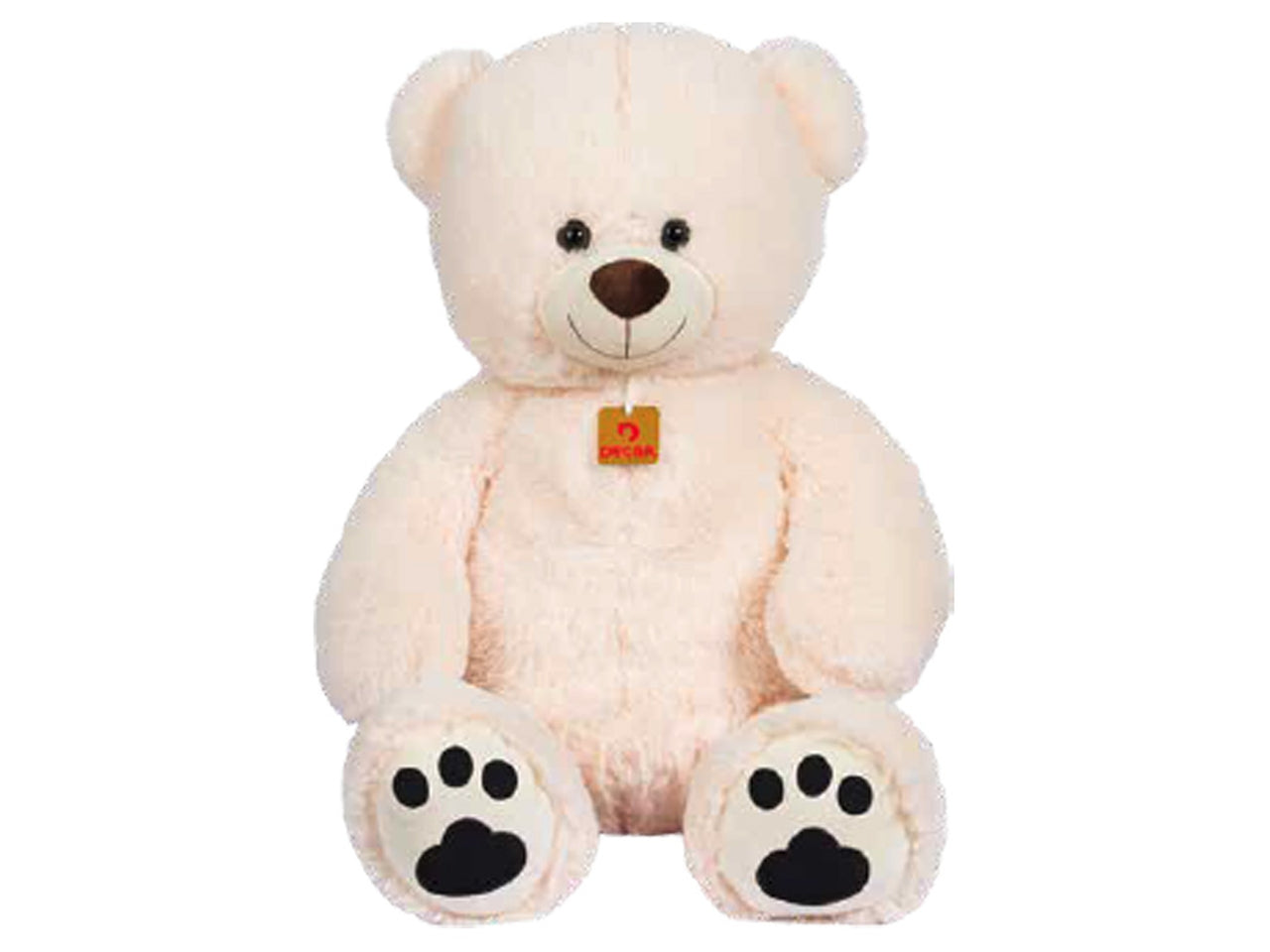 Peluche Orso di colore Panna 80Cm "Bianchino" con Zampe Ricamate