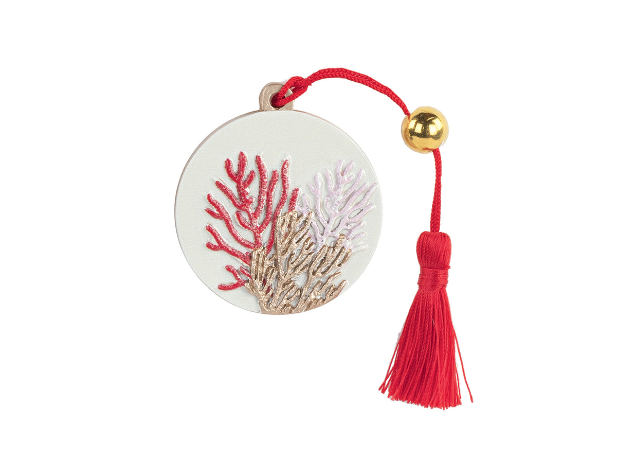 Appendino deco corallo rosso con nappa h.50cm