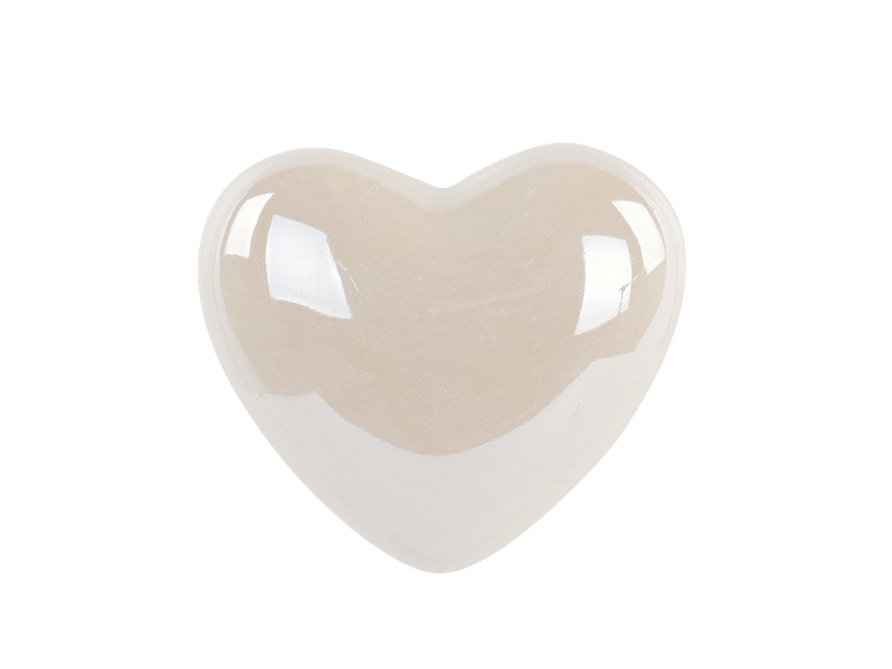 Cuore avorio perlato con calamita h.40cm