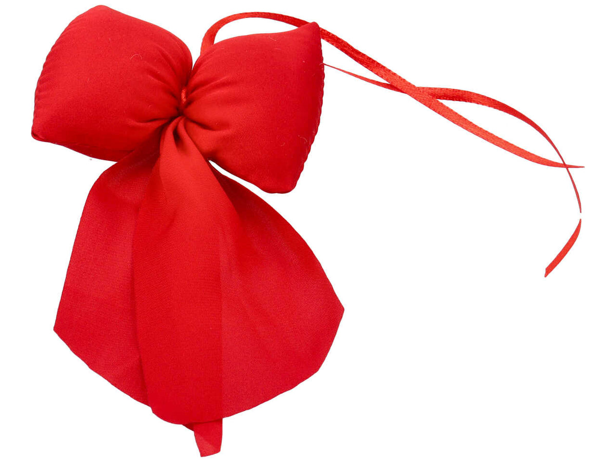 Fiocco chiffon rosso da appendere 9x15cm