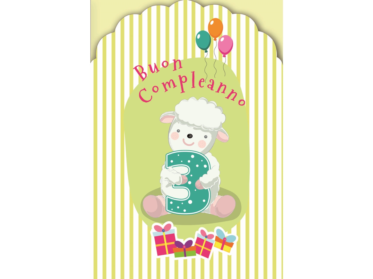 Biglietto buon compleanno 3° anno