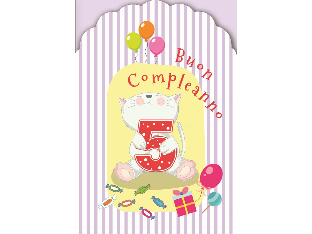 Biglietto buon compleanno 5° anno