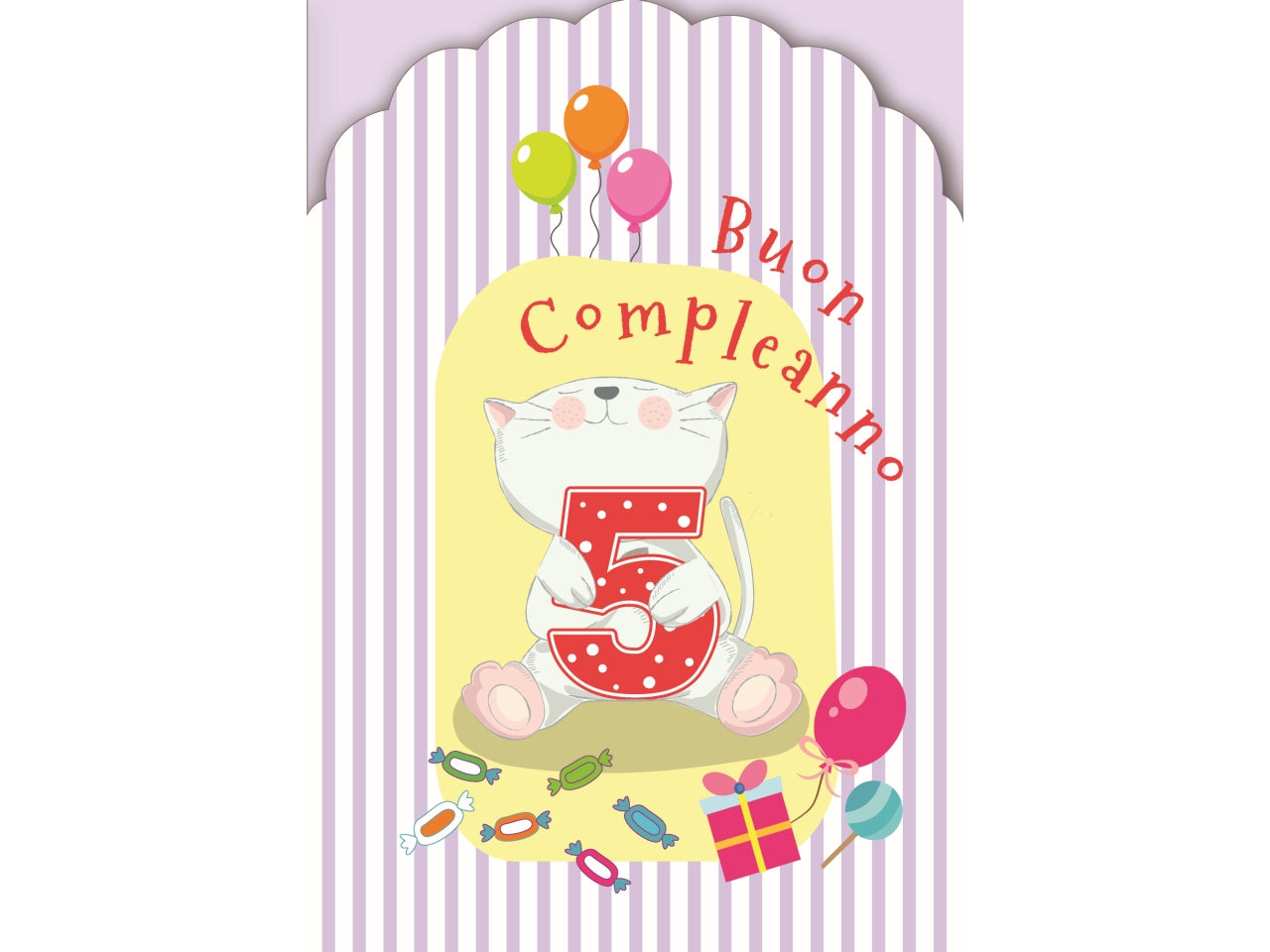 Biglietto buon compleanno 5° anno