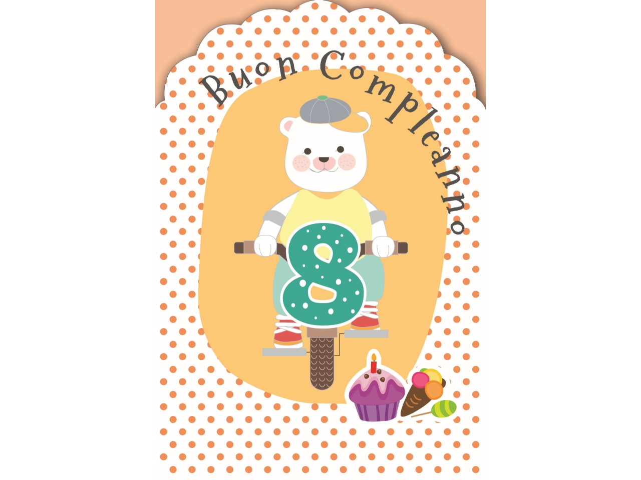 Biglietto buon compleanno 8° anno