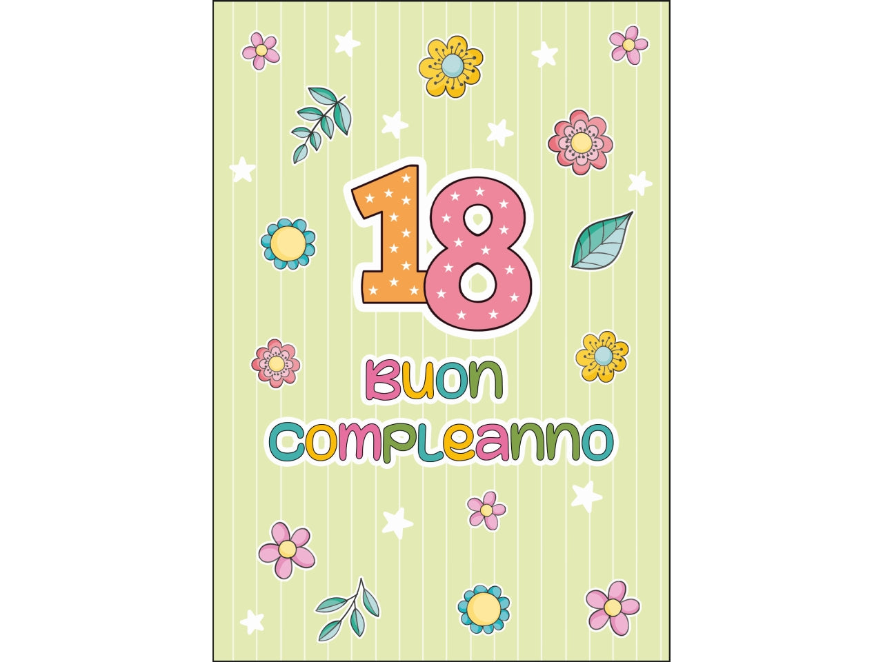 Biglietto buon compleanno 18 anni femminile