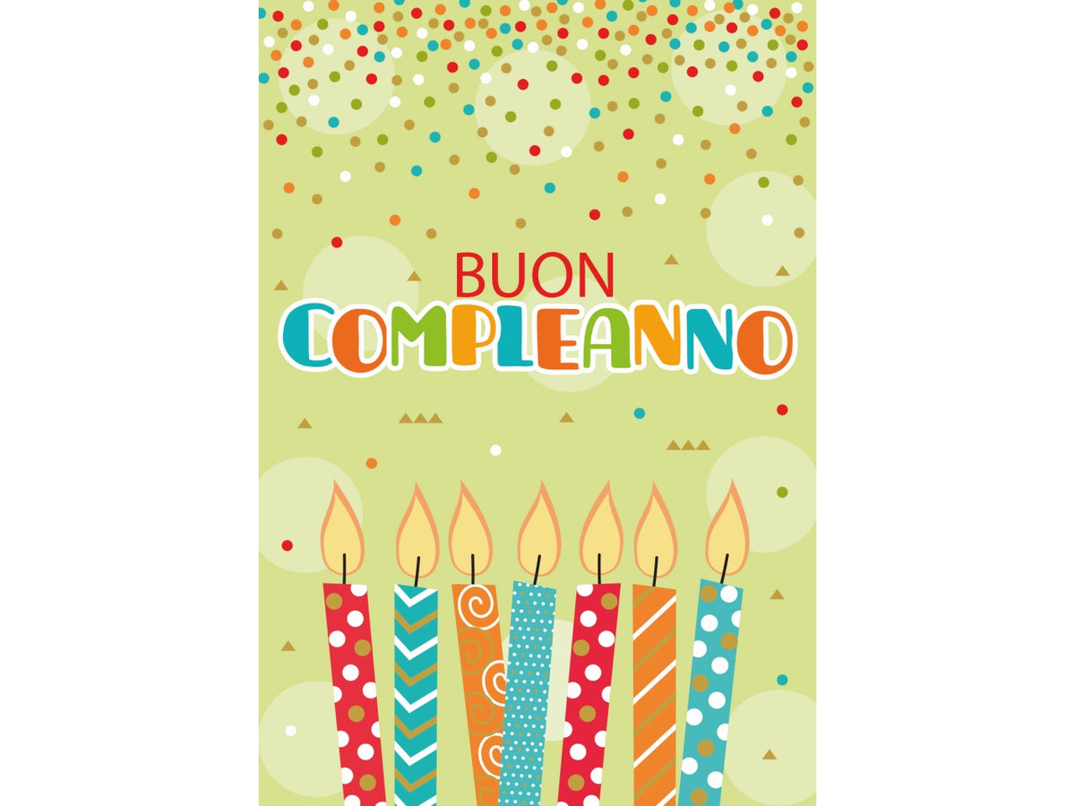 Biglietto buon compleanno candeline
