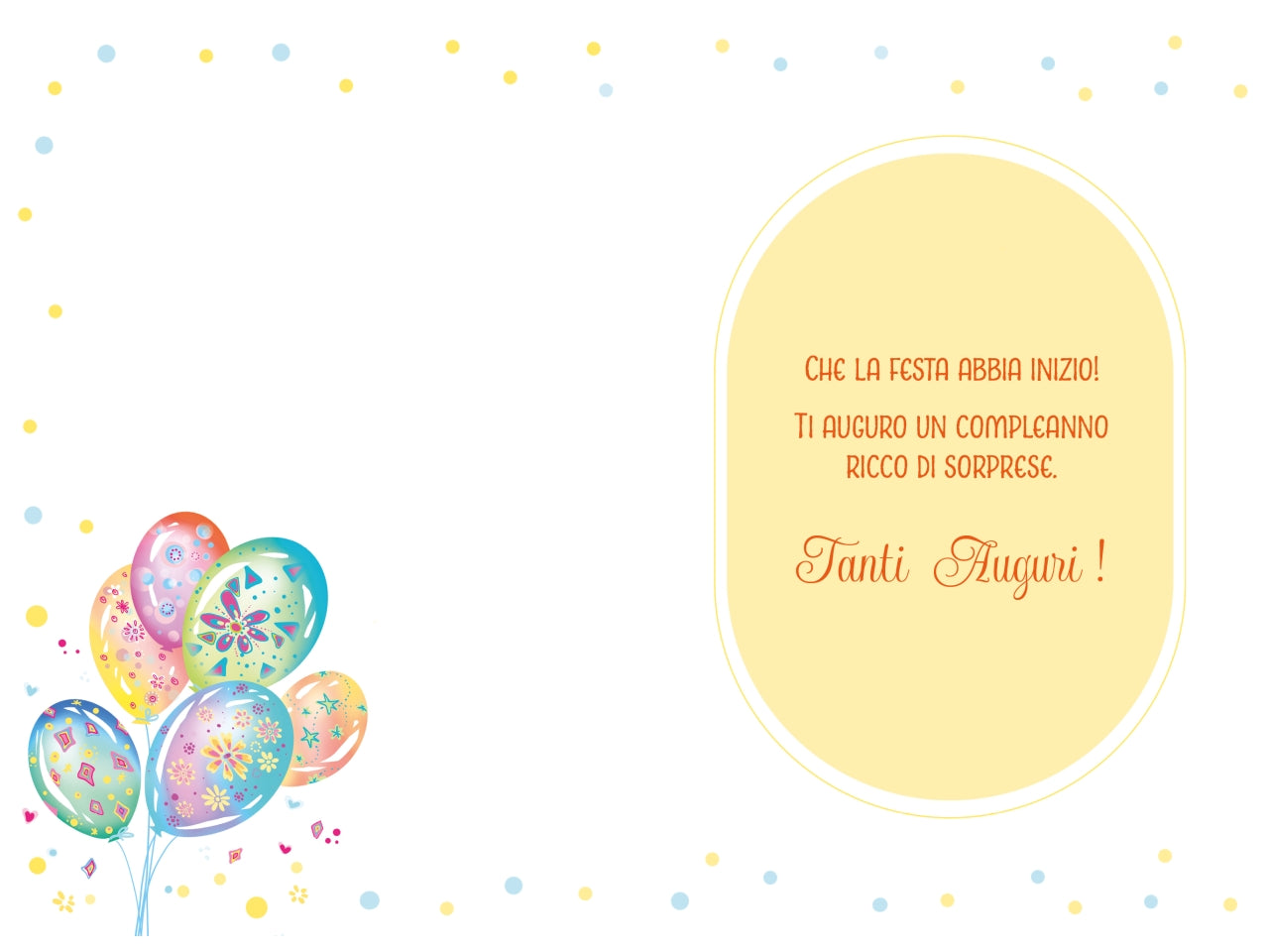 Biglietto buon compleanno palloncini
