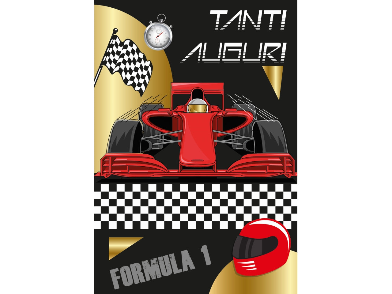 Biglietto tanti auguri black maschile F1