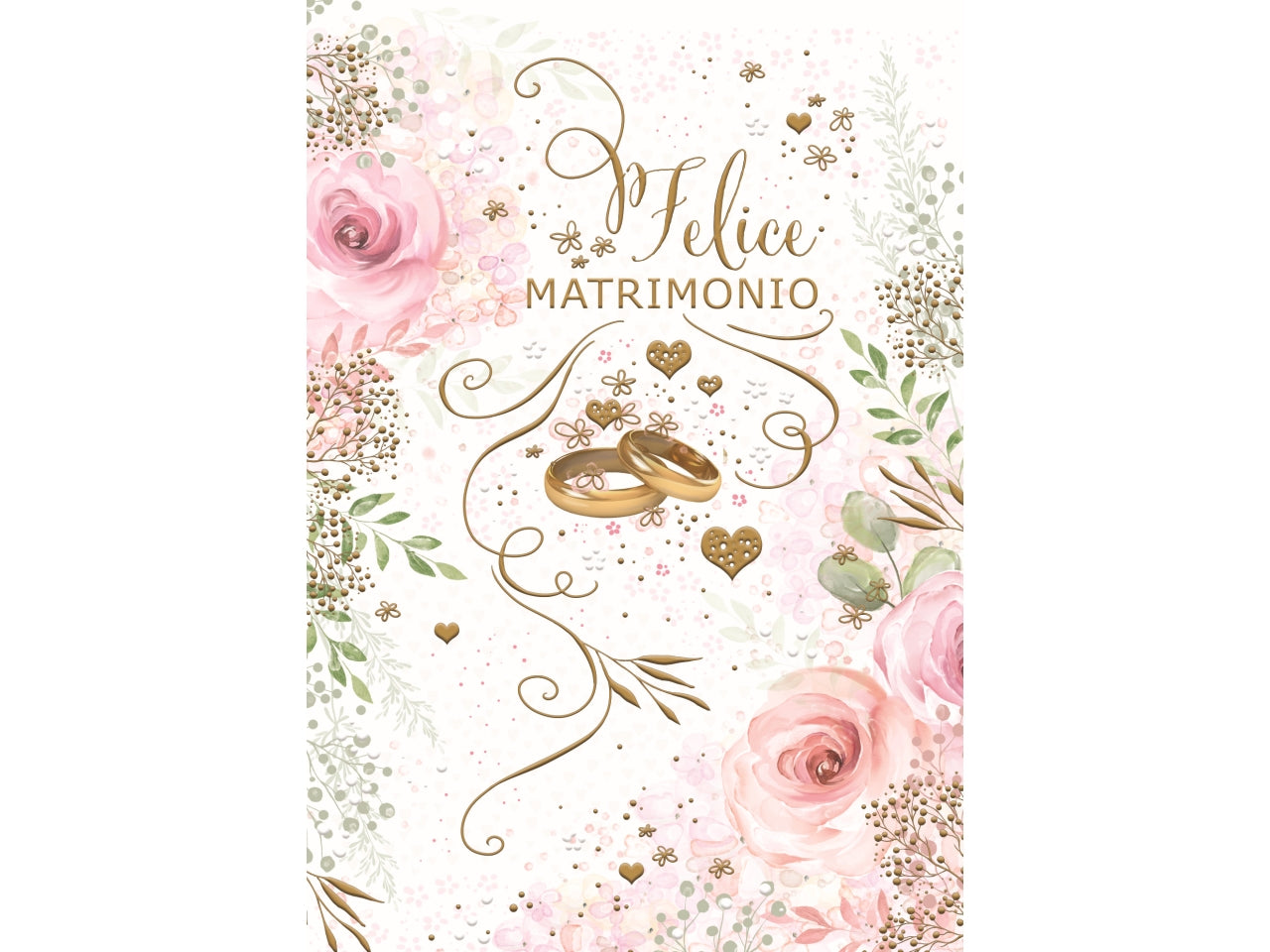 Biglietto felice matrimonio fedi