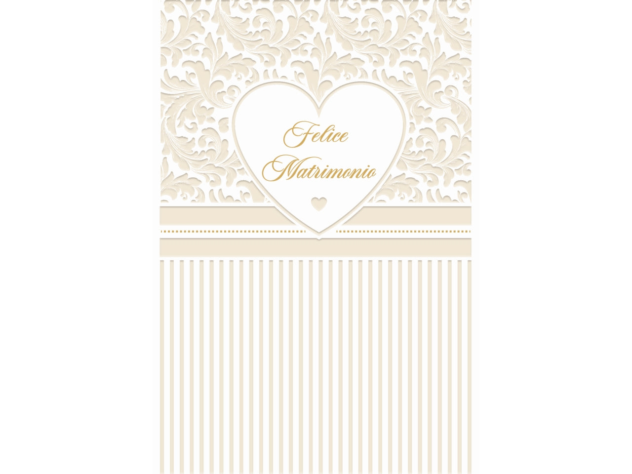 Biglietto felice matrimonio oro e perla