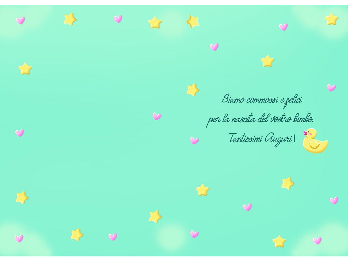 Biglietto lieto evento benvenuto