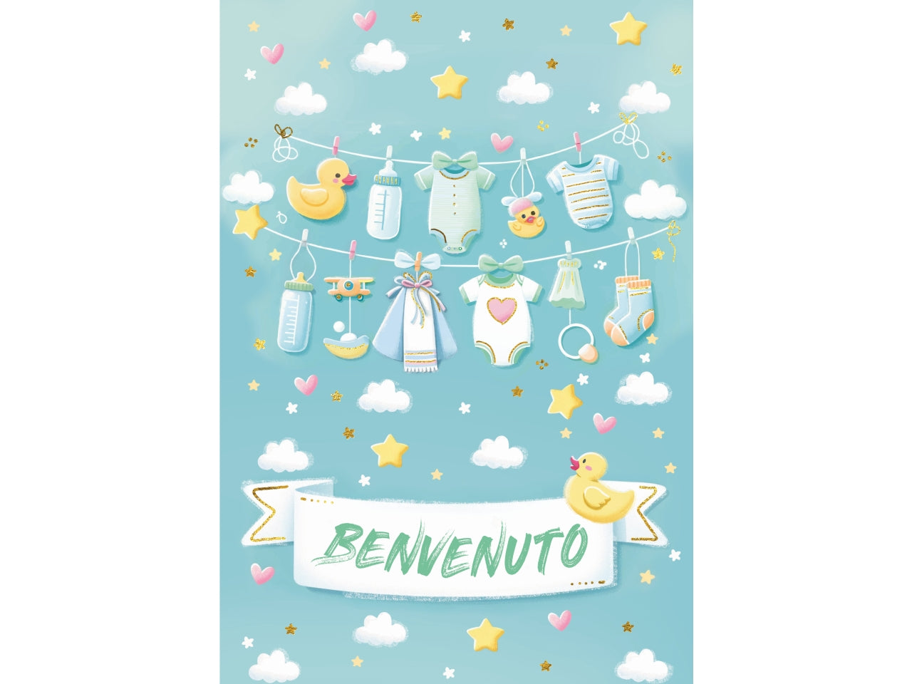 Biglietto lieto evento benvenuto