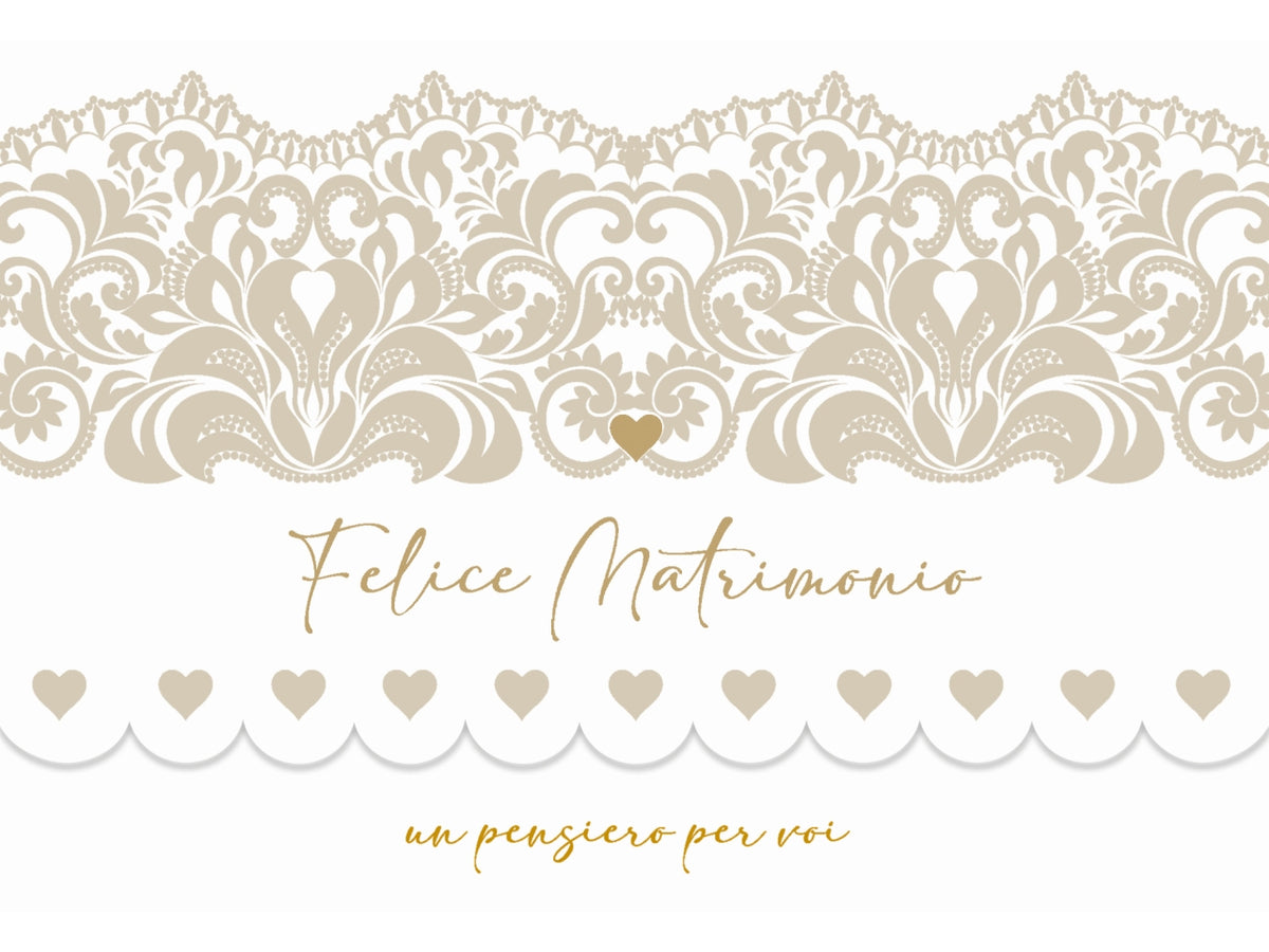 Biglietto portasoldi felice matrimonio oro