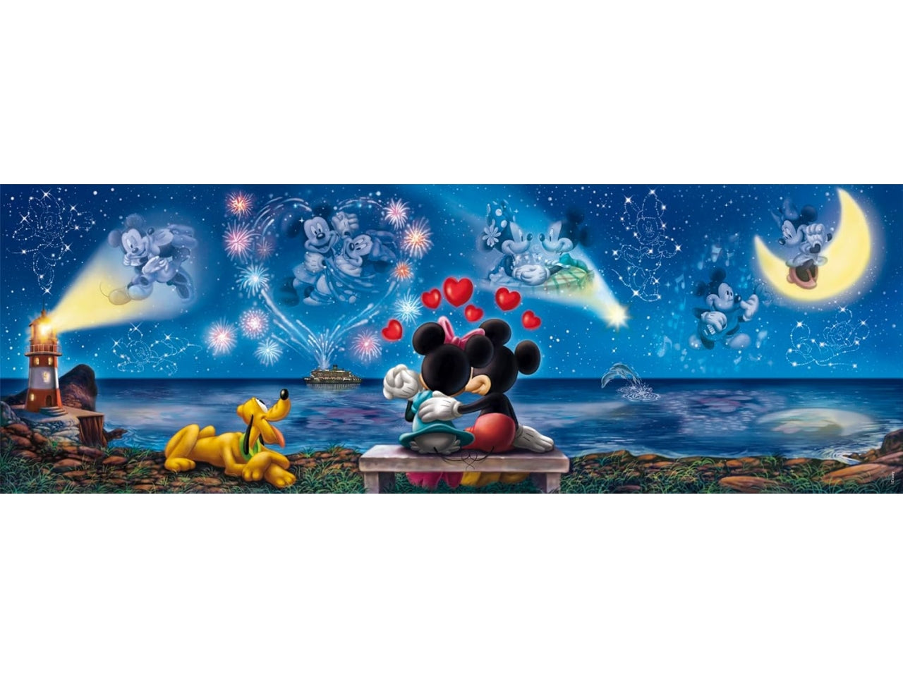 Puzzle 1000 Panorama Mickey&Minnie Compact