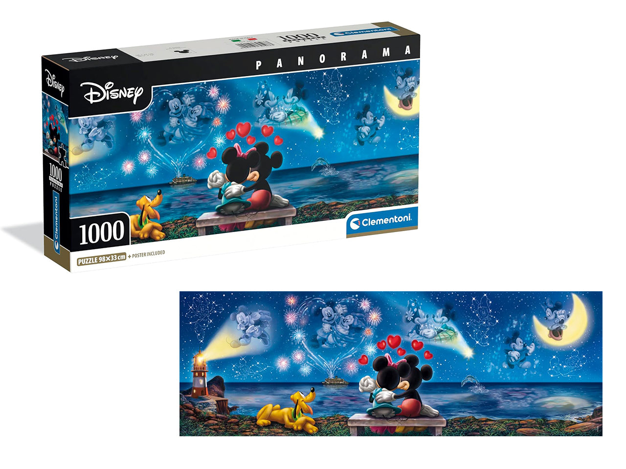 Puzzle 1000 Panorama Mickey&Minnie Compact
