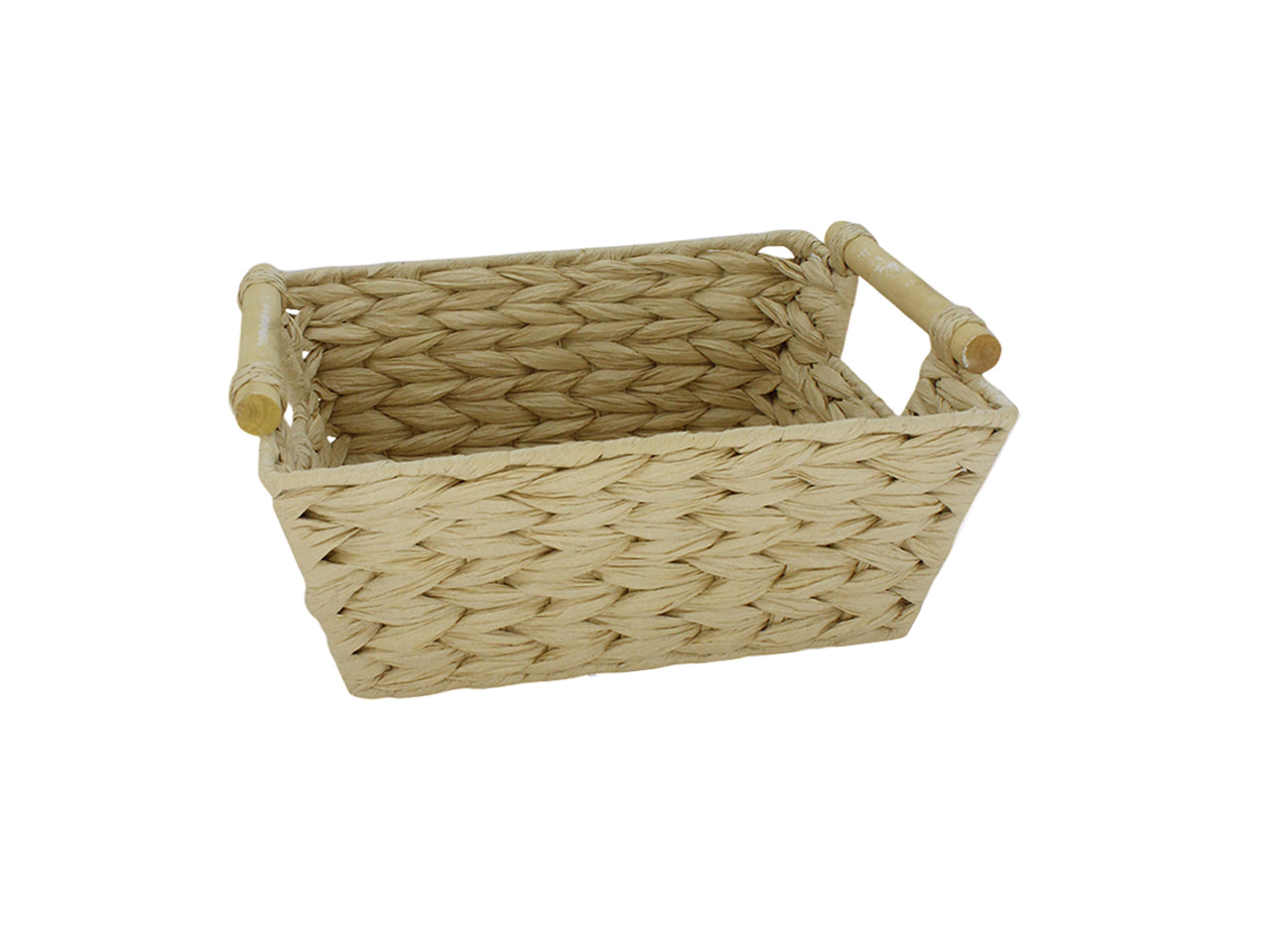 Cassetta rettangolare in rattan 30x26x13cm naturale