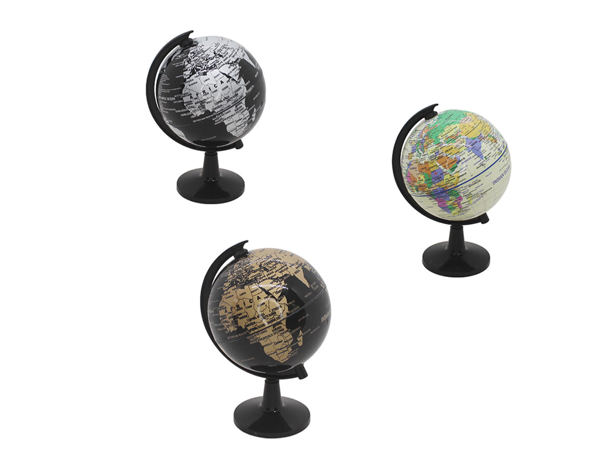 Mappamondo 11cm con struttura in plastica, colori assortiti