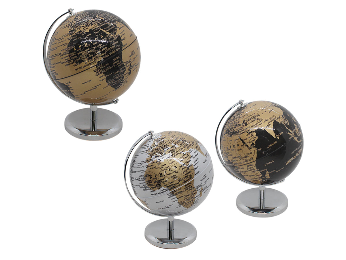 Mappamondo 15cm con struttura in plastica, colori assortiti