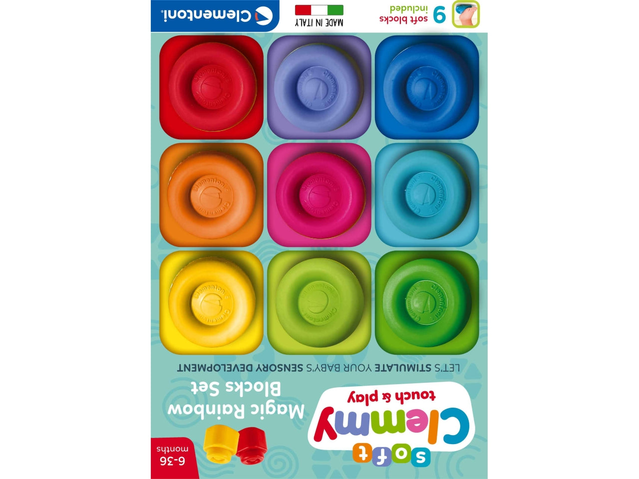 Baby Clementoni Clemmy Rainbow 9 Block Set