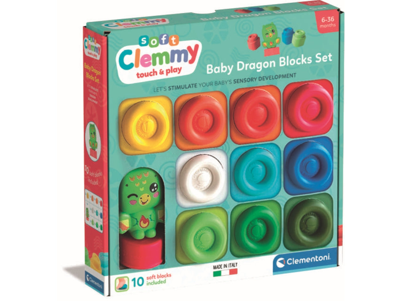 Baby Clementoni Clemmy Dragon 10 Block Set